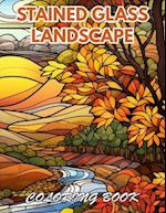 Stained Glass Landscape Coloring Book