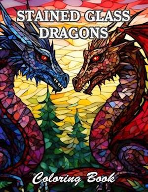 Stained Glass Dragons Coloring Book