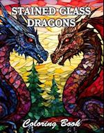 Stained Glass Dragons Coloring Book