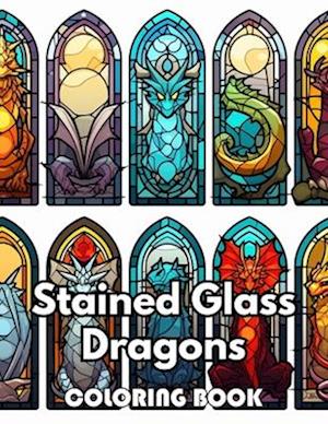 Stained Glass Dragons Coloring Book