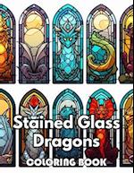 Stained Glass Dragons Coloring Book