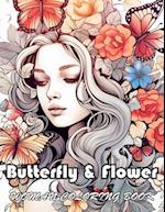 Butterfly & Flower Woman Coloring Book