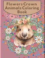 Flowers Crown Animals Coloring Book