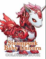 Steampunk Baby Unicorn Coloring Book for Adults
