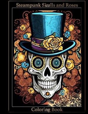 Steampunk Skulls and Roses Coloring Book