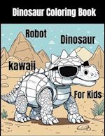 Coloring Book - for kids - Dinosaur - Kawaii - Robot