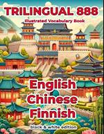 Trilingual 888 English Chinese Finnish Illustrated Vocabulary Book