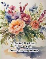 Coloring Book for Grown-Ups Flower Arrangements