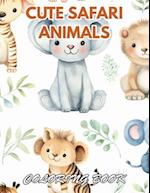 Cute Safari Animals Coloring Book