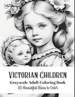 Victorian Children - Grayscale Adult Coloring Book