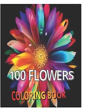 100 Flowers coloring book