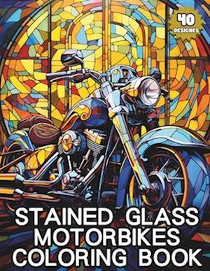 Stained Glass Coloring Book - Motorbikes