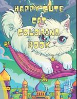 Happy Cute Cat Coloring Book