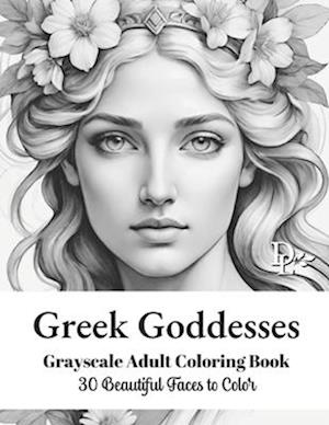 Greek Goddesses - Grayscale Adult Coloring Book