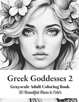 Greek Goddesses 2 - Grayscale Adult Coloring Book