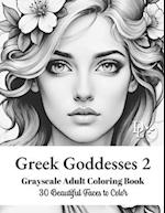 Greek Goddesses 2 - Grayscale Adult Coloring Book