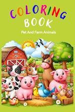 Coloring book Pet And Farm Animals