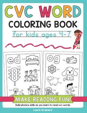 CVC Words Coloring Book for Kids Ages 4-7