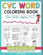 CVC Words Coloring Book for Kids Ages 4-7