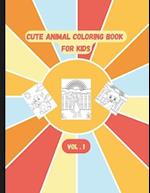 Cute Animal Coloring Book for Kids Ages 4-8