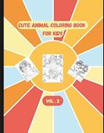 Cute Animal Coloring Book for Kids Ages 4-8