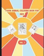 Farm Animal Coloring Book for Kids Ages 4 - 8