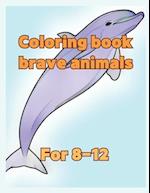 Coloring book brave animals