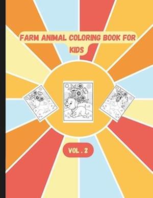 Farm Animal Coloring Book for Kids Ages 4-8