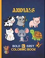 Bold and Easy Animal Coloring Book