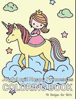 Joyful and Happy Princesses COLORING BOOK