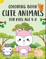 Coloring Book Cute Animals for Kids Age 4-8