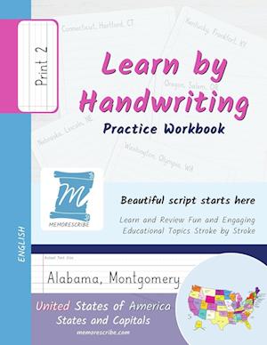 Learn by Handwriting, Practice Workbook - United States of America, States and Capitals - Print, Level 2