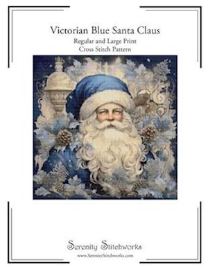 Victorian Blue Santa Claus Cross Stitch Pattern