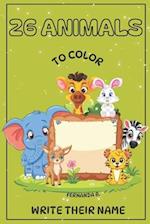 26 Animals to Color