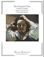 The Desperate Man Cross Stitch Pattern - Gustave Courbet: Regular and Large Print Chart 