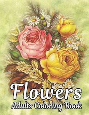 Flowers Adults Coloring Book