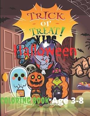 Kids halloween coloring book: Age 3-8