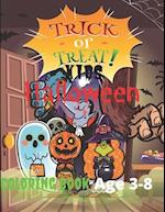 Kids halloween coloring book: Age 3-8 