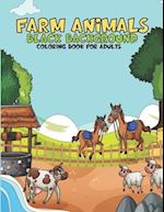 Farm Animals Black Background Coloring Book For Adults