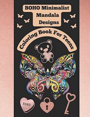Boho Minimalist Mandala Designs - Coloring Book for Teens