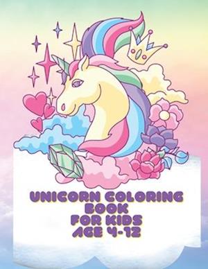 Unicorn coloring book for age 4-12