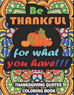 Thanksgiving Quotes Coloring Book 