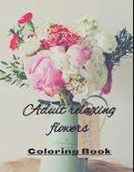 Adult coloring book with relaxing flowers