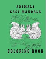 animals easy mandala coloring book: mandala coloring book stress relief and relaxation 