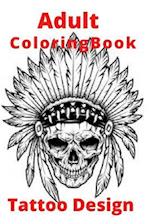 Adult Coloring Book Tattoo Design