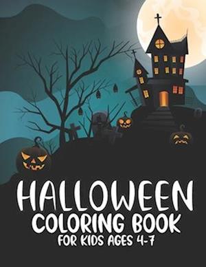 Halloween Coloring Book For Kids Ages 4-7