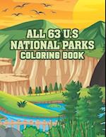All 63 U.S. National Parks Coloring Book 