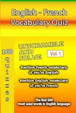 English - French Vocabulary Quiz - Match the Words - Volume 1 