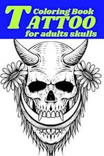 Tattoo Coloring Book for adults skulls