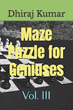 Maze Puzzle for Geniuses: Vol. III 